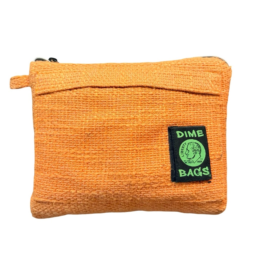 Dime Bags Orange Padded Hemp Zip Pouch Bag w/ Tray